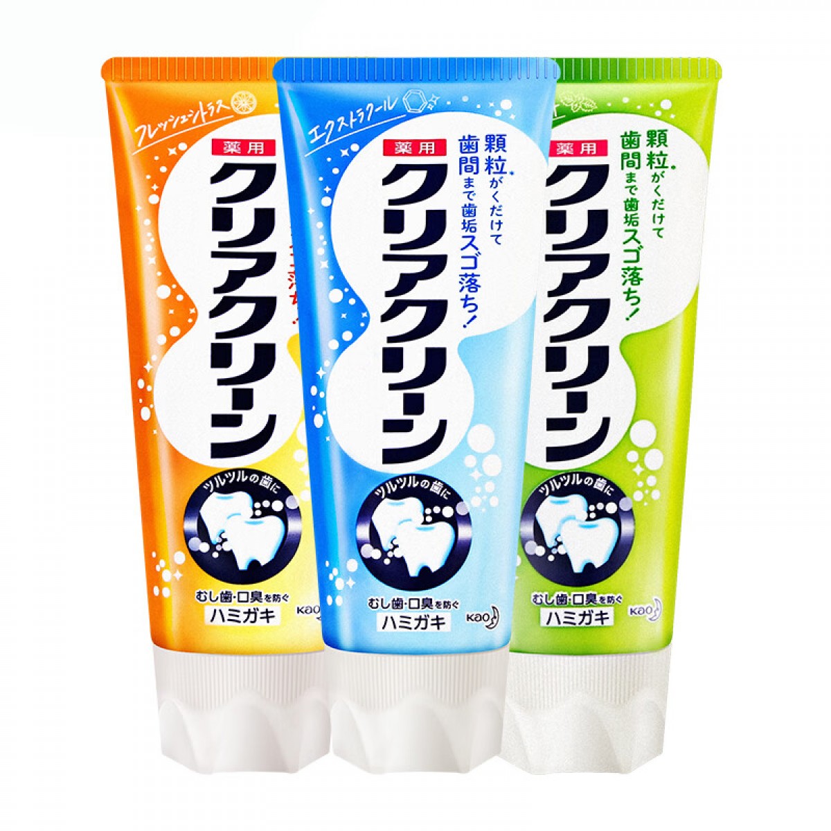 花王（KAO）牙膏 清新口气 防蛀固齿 牙龈护理 含颗粒日本进口牙膏 120g*3支 单位：组