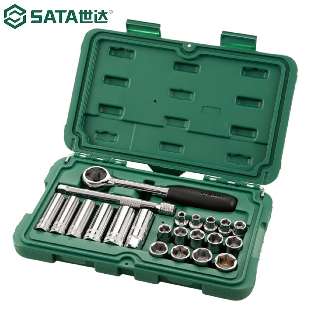 世达（SATA） 22件10MM系列套筒组套棘轮扳手套装 09524 汽修工具箱套装 22件10MM系列套筒组套 09524 单位：套