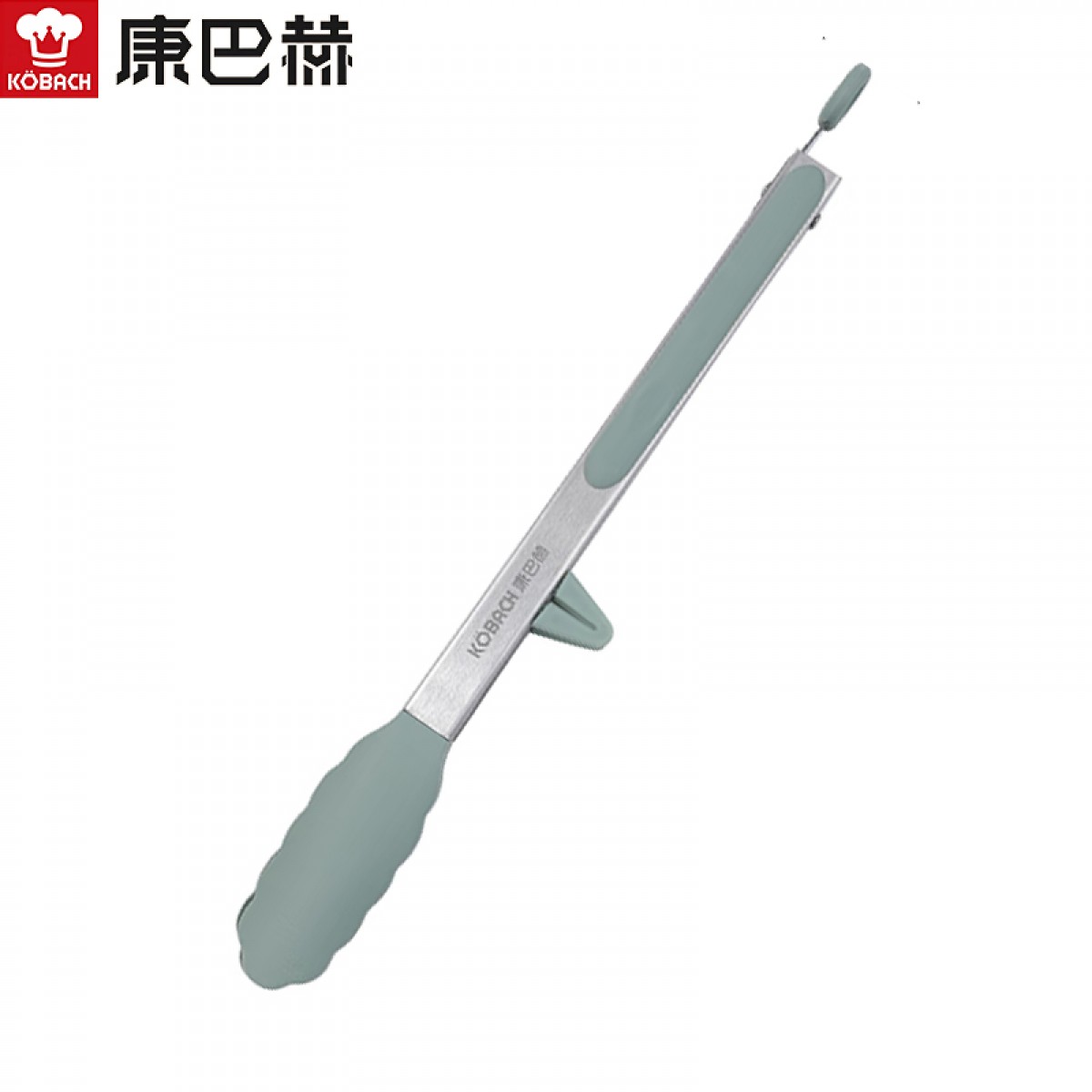 康巴赫（KBH）硅胶铲勺护锅铲不伤锅炒菜不粘锅煎锅专用铲子汤勺组合 硅胶食物夹【蓝色】 单位：个