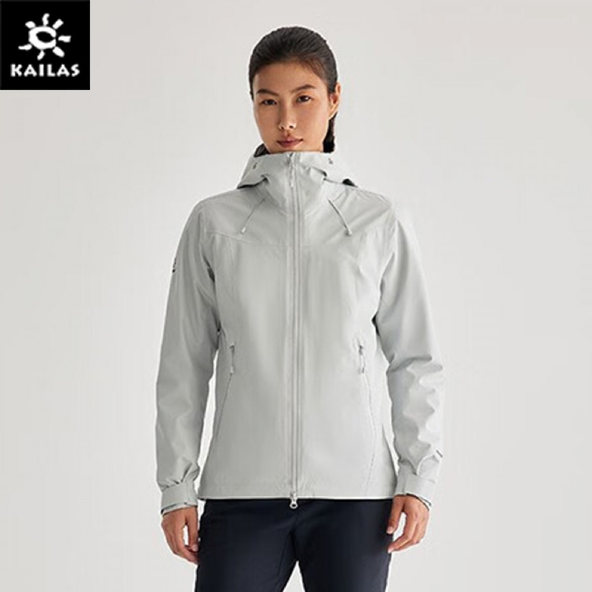 KAILAS凯乐石苍山三合一冲锋衣男防水可拆卸加绒保暖登山服（抓绒内胆）女 浅云灰（尺码XXS/XS/S/M/L/XL）单位：件