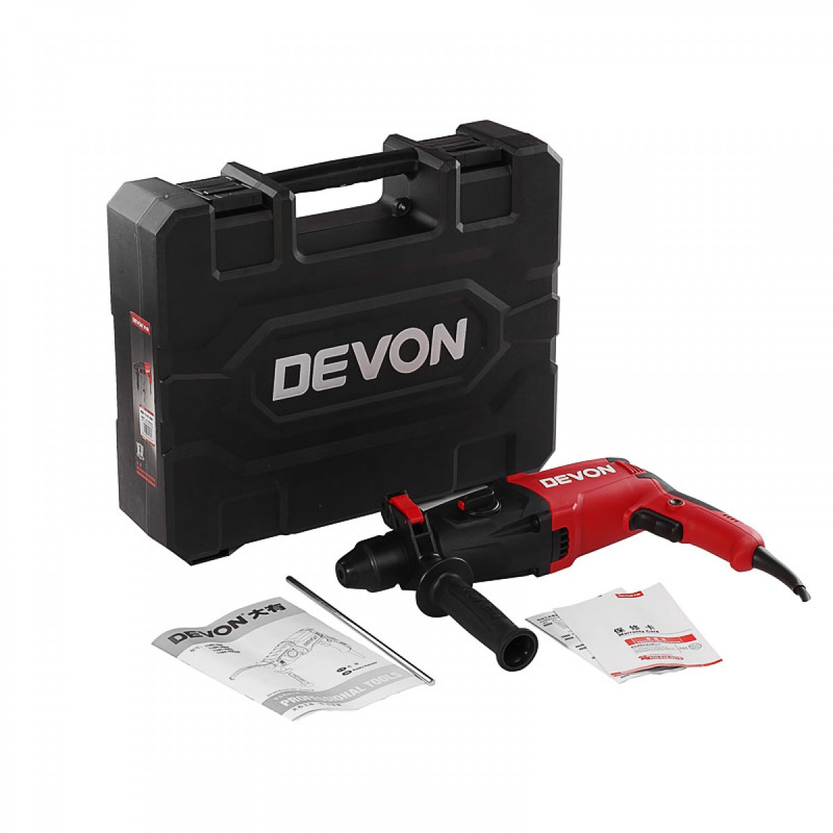 大有（Devon）三功能轻型电锤1107-26DE 钻孔开凿锤击可调速大功率工具箱套装 单位：台