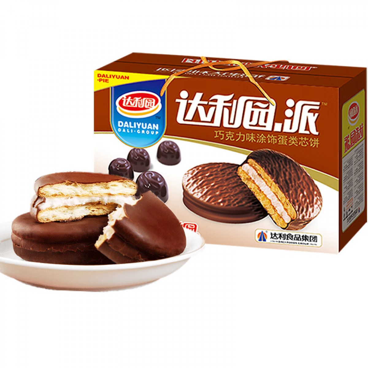 达利园 巧克力派1000g/箱礼盒装面包蛋糕零食早餐食品糕点礼品 单位：箱