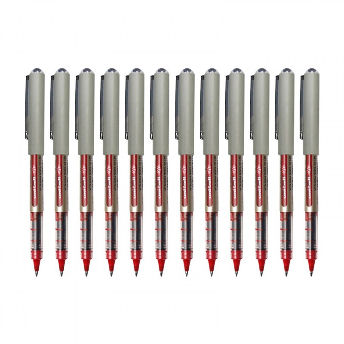 三菱（Uni）直液式中性笔UB-157耐水子弹头走珠笔 红色0.7MM 12支装 单位：盒