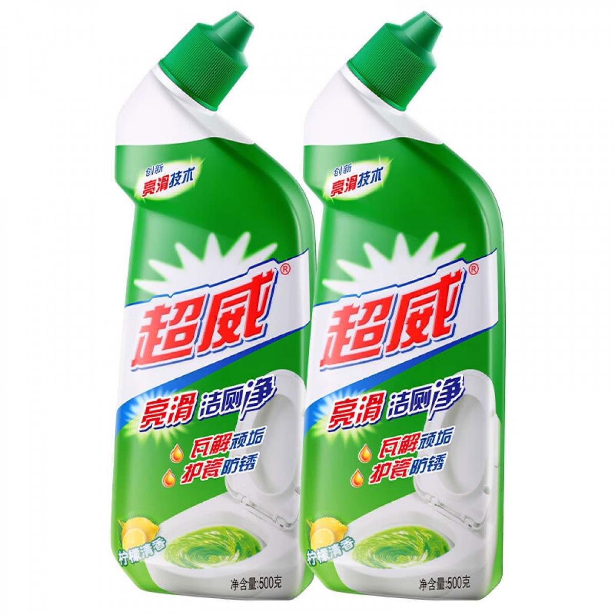 超威 洁厕灵马桶清洁剂亮滑洁厕液厕所清洁厕宝500g*2瓶 单位：组