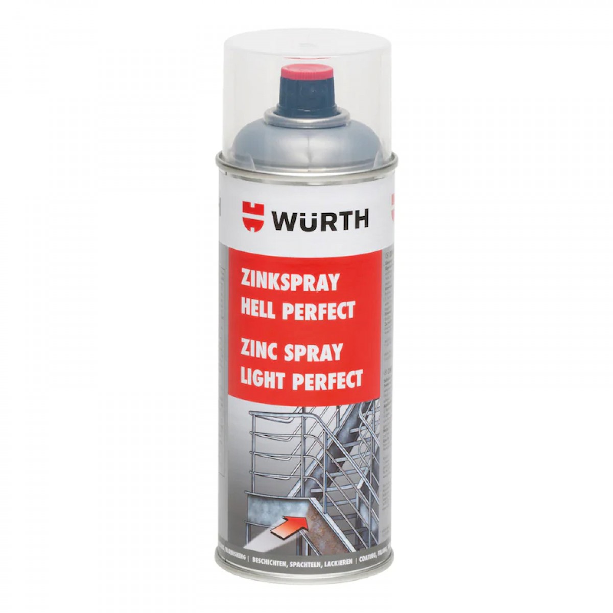 伍尔特（WURTH）0893114114 全效金属表面亮锌喷剂-400ML 锌喷剂 防锈喷剂 镀锌剂 喷漆 金属漆 单位：瓶