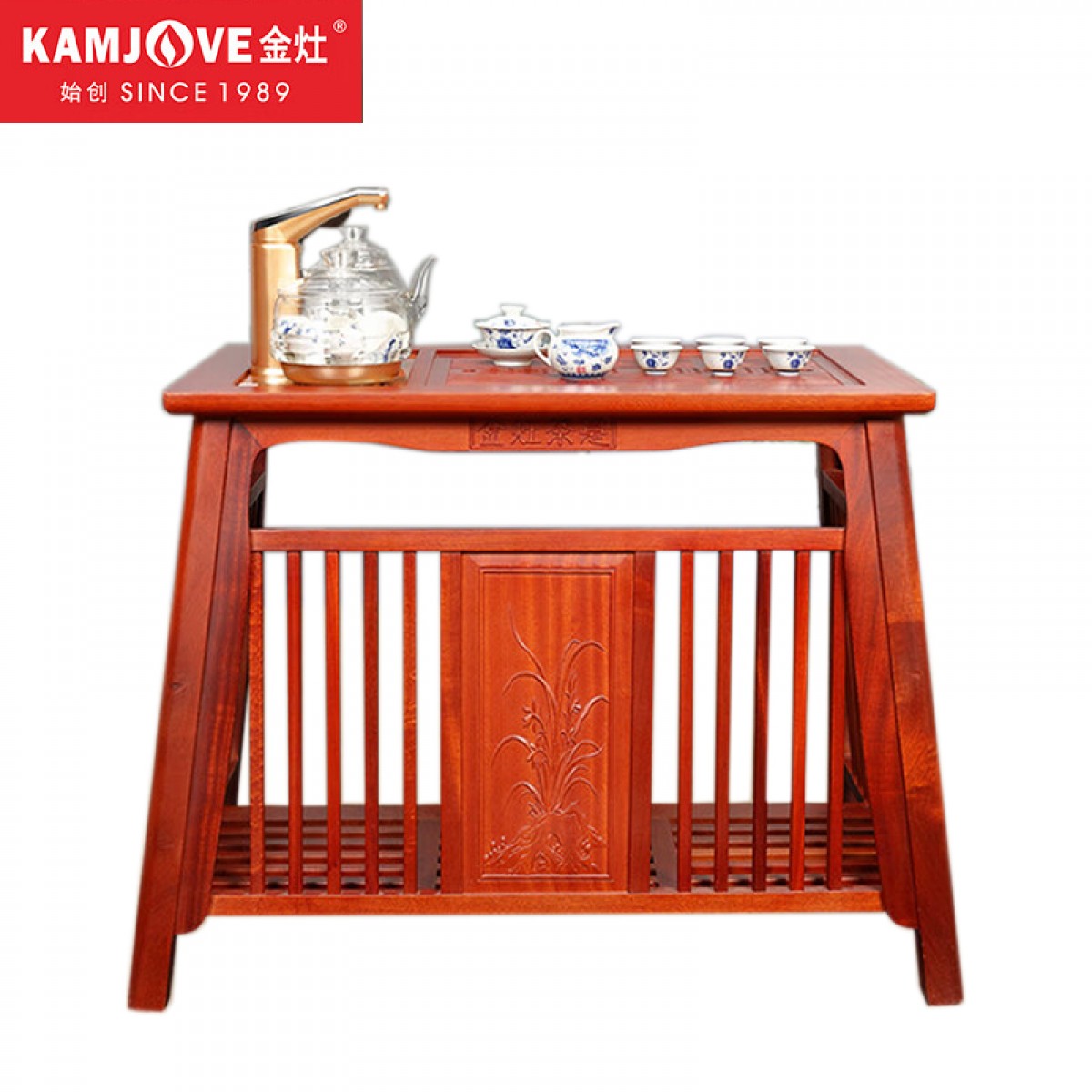 金灶（KAMJOVE） 整套茶具新中式实木茶桌 茶具套装茶台 古花木实木泡茶桌KW-6800 习茶桌搭配G9自动茶具套装 单位：套