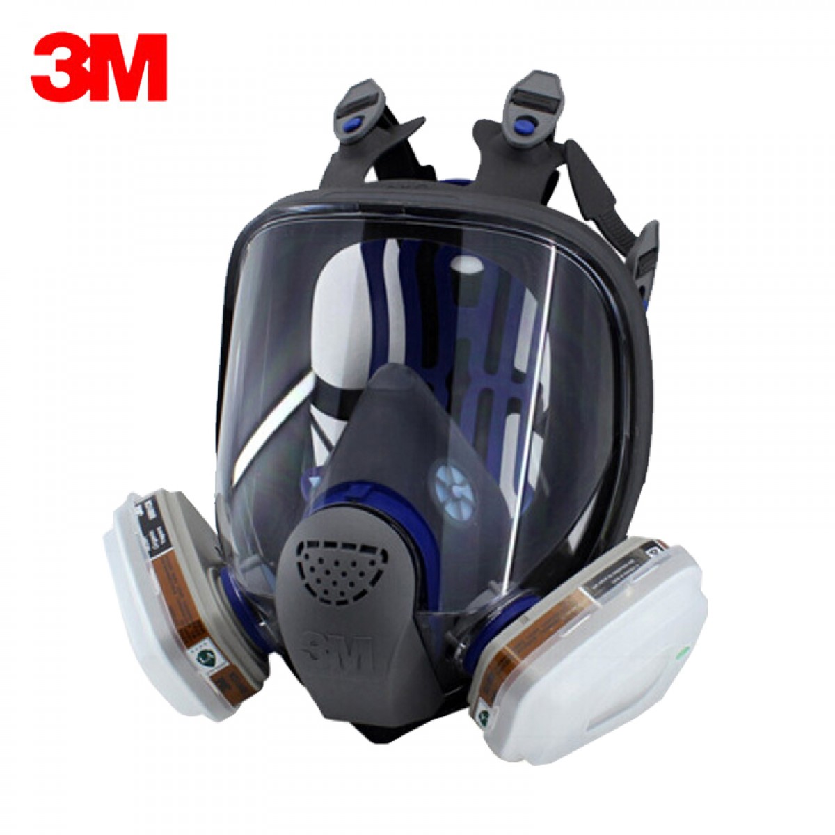 3M呼吸防护套装KN95三级眼面部整体FF-402双滤盒硅胶全面具+1对6001滤盒+1对501滤盖+10片5N11滤棉 1件套 单位：套