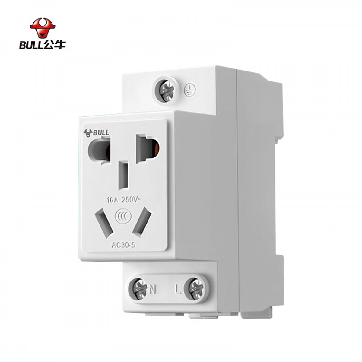 公牛(BULL)模数化导轨插座 5孔插座 16A250V 卡扣式设计导轨式安装 多场景适用 LAC30-516 单位：个
