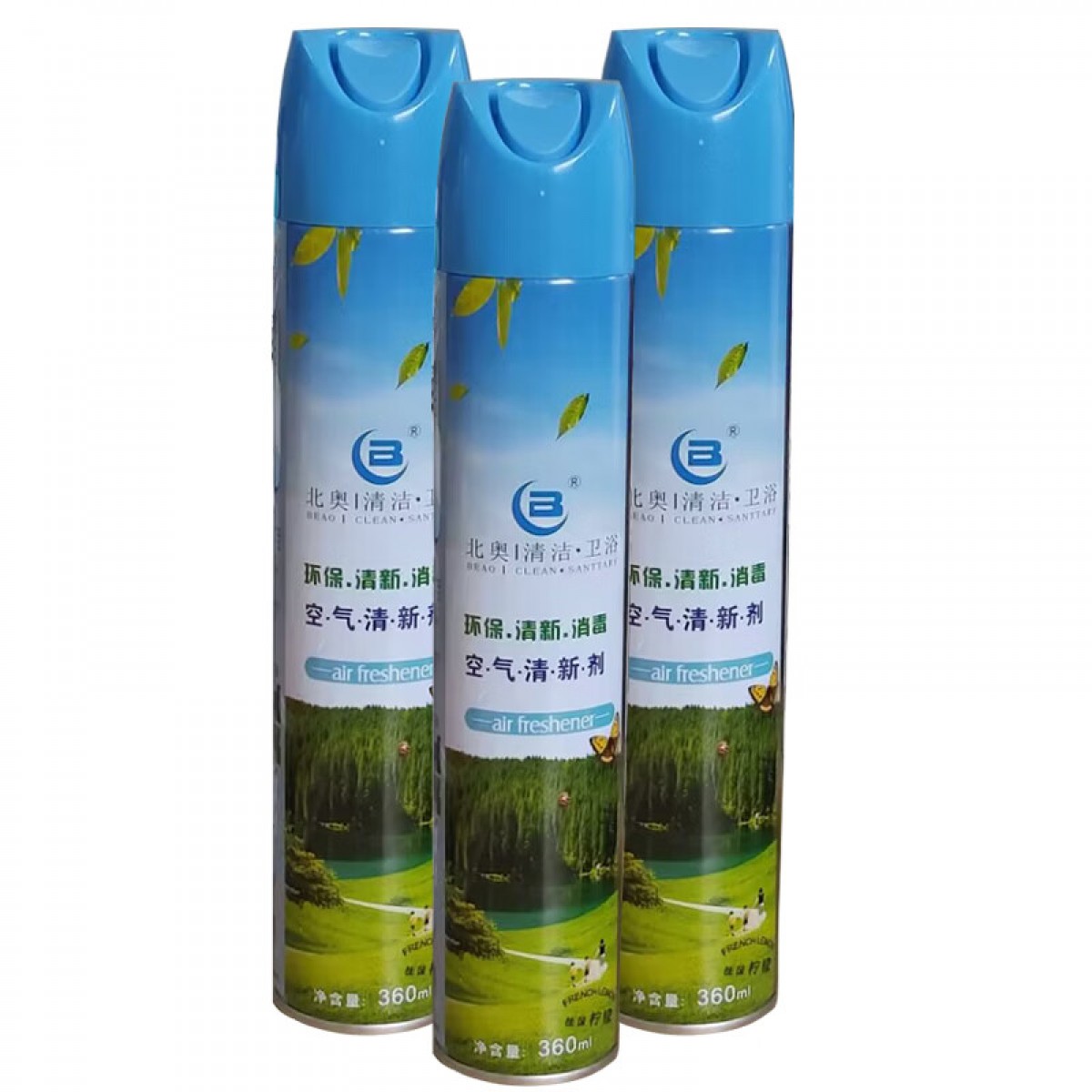 北奥（Beao）OK-663 空气清新剂 三瓶装 酒店卫生间会所宾馆芳香除臭喷雾 360ml （可选香味：柠檬/海洋/茉莉/古龙/沙丘/薰衣草/桂花） 单位：组