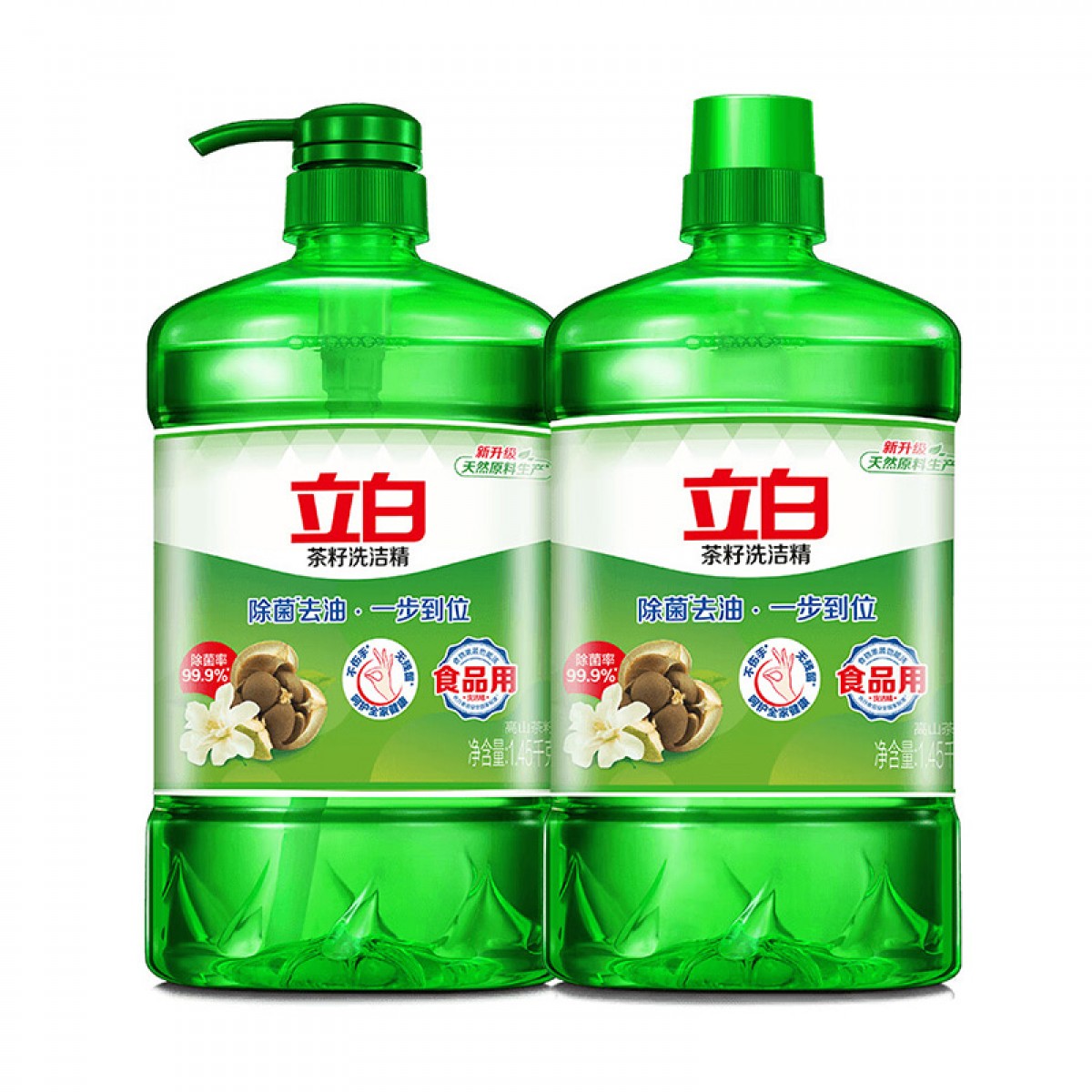 立白 茶籽洗洁精1.45kg*2瓶去污洁净99%除菌轻松去油不伤手 单位：瓶