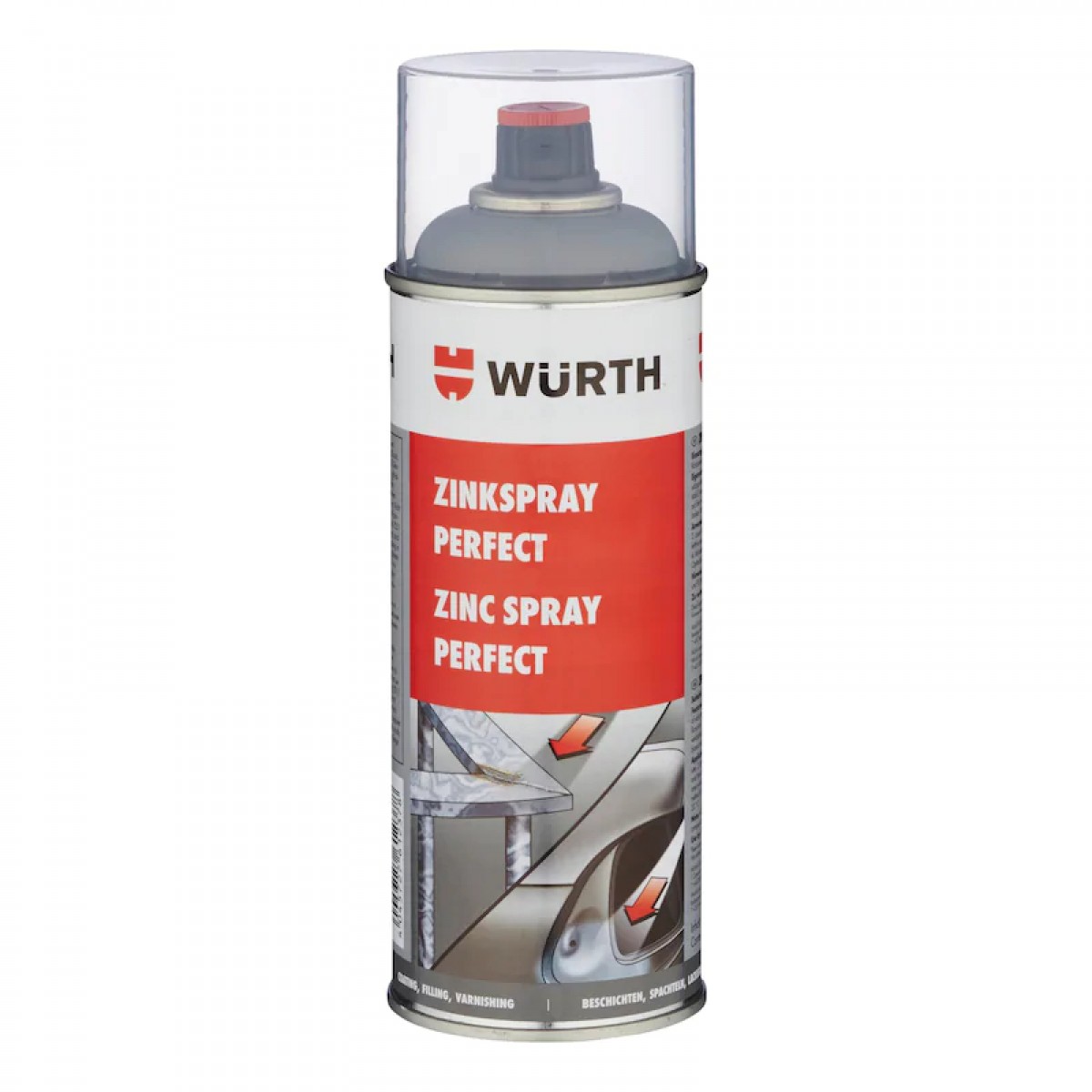伍尔特（WURTH）0893114113 全效金属表面富锌喷剂-400ML 锌喷剂 防锈喷剂 镀锌剂 喷漆 金属漆 单位：瓶