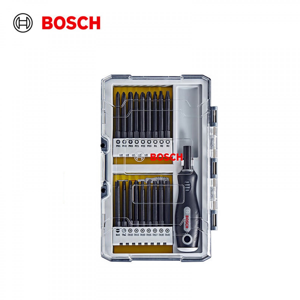 博世（BOSCH）37件带手柄长批头套装 75mm长批头 单位：盒