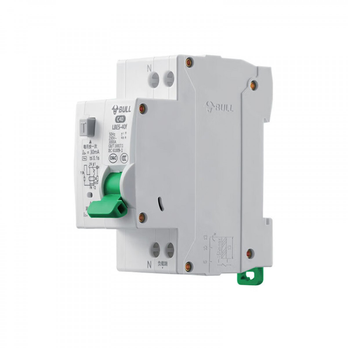 公牛 LBE5-40f系列窄体漏电保护断路器1PN C型电子式10A LBE5-40f/10A-1PN/C  单位：个