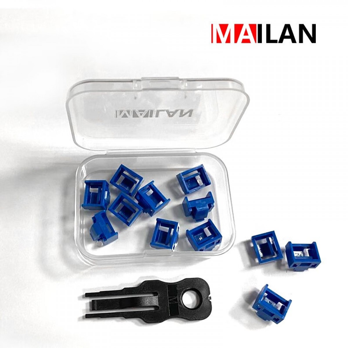 麦兰MAILAN RJ45端口锁 网口锁 蓝色 100个/盒+5把钥匙 单位：盒