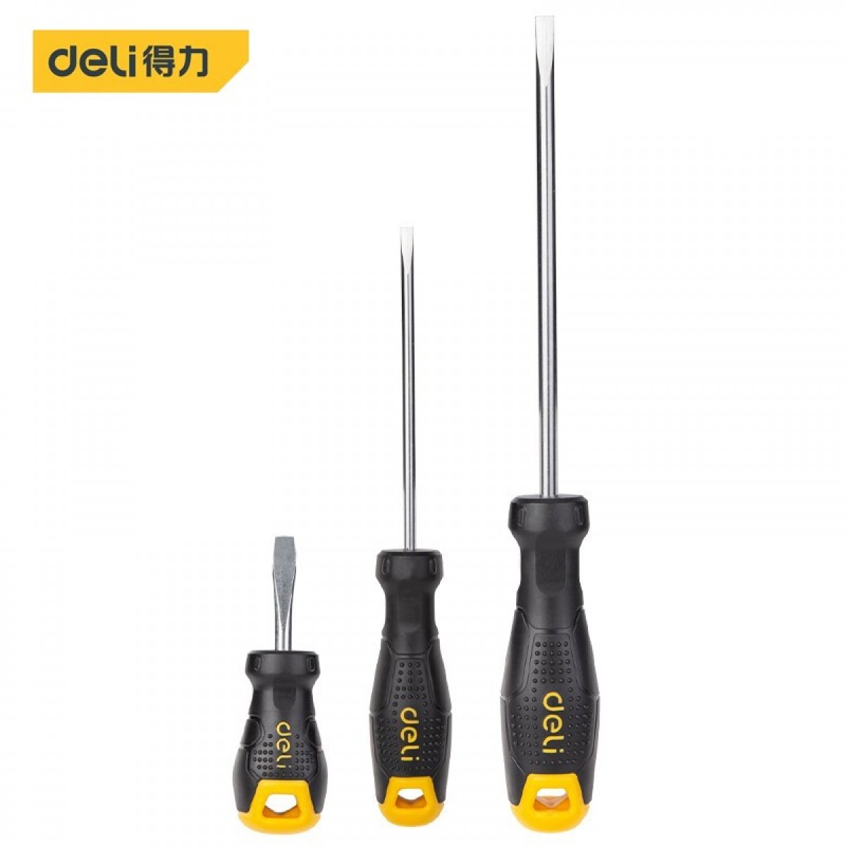 得力（deli）塑柄一字螺丝批 防滑柄螺丝刀改锥起子 (DL6262501)6*250mm 单位：把