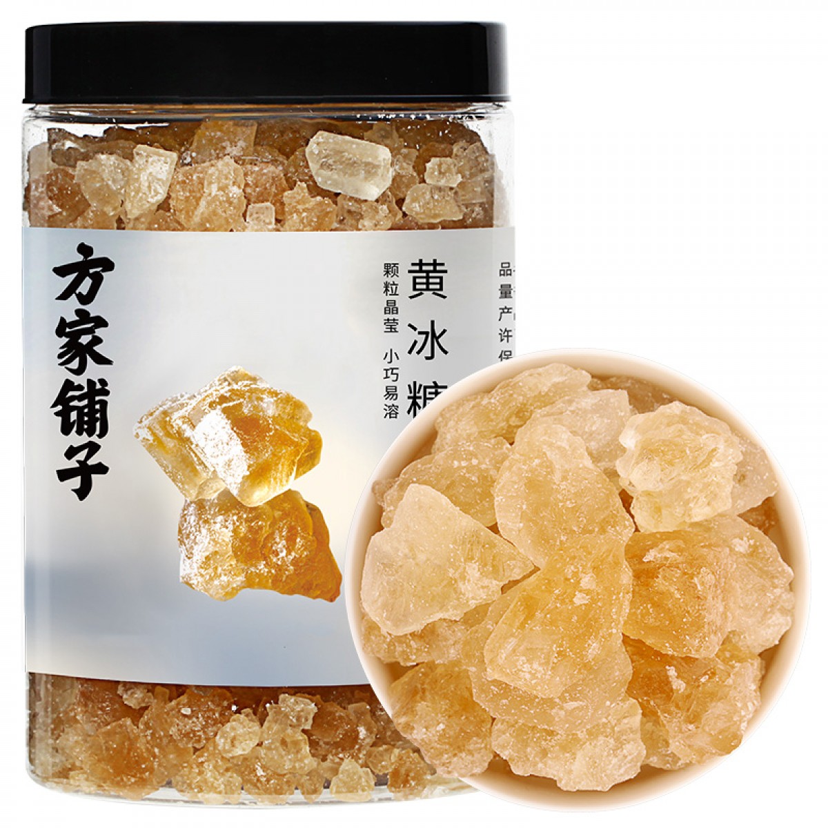 方家铺子 六星黄冰糖600g 小粒冰糖 炒糖色 花茶冲饮伴侣 单位：瓶