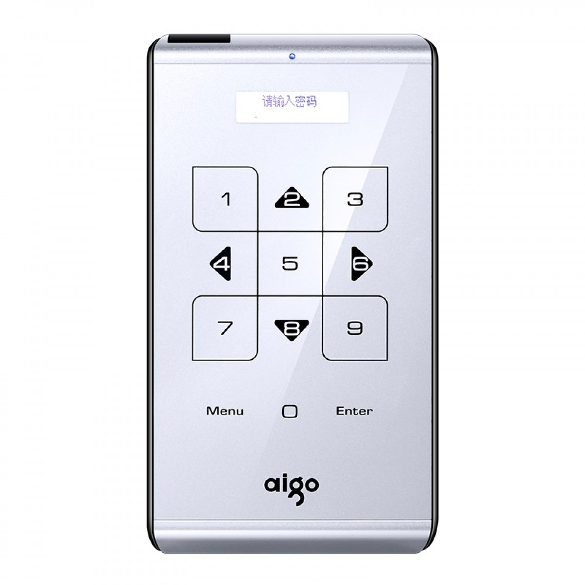 爱国者（aigo）2TB USB3.0 移动硬盘 M21 银色 触控式 自动休眠上锁 加密移动硬盘 单位：个