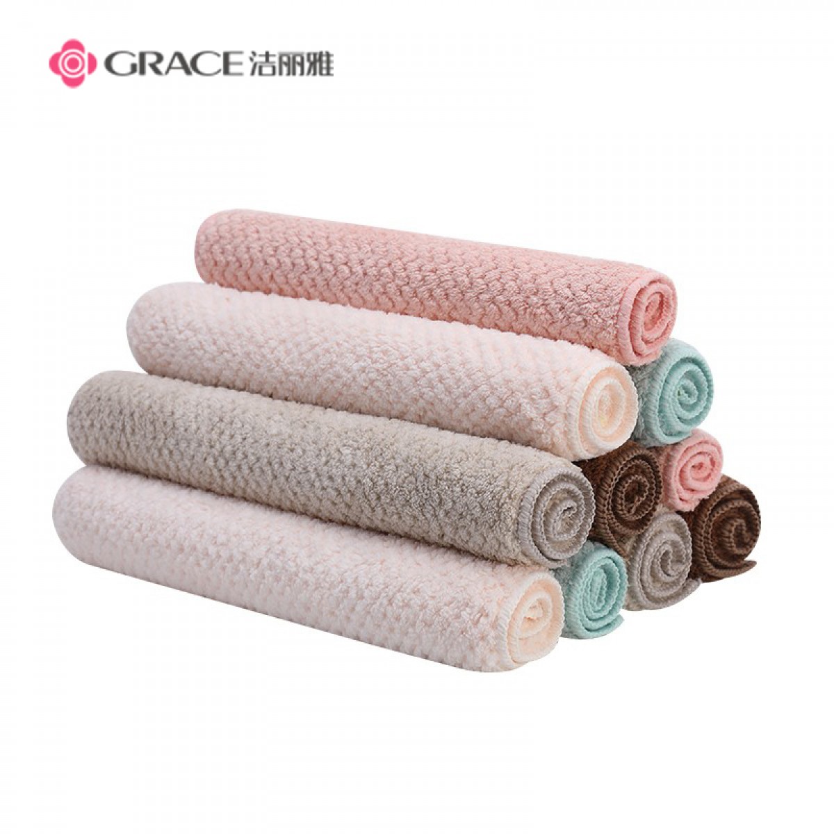 洁丽雅（Grace）抹布 厨房魔力去污布 5条装 加厚双面洗碗布多功能百洁布 单位：包