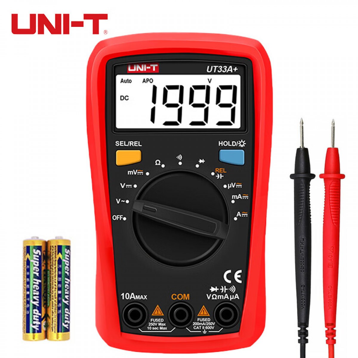 优利德（UNI-T）UT33A+ 数字万用表 高精度智能防烧迷你小万能表全自动电工家用 单位：个