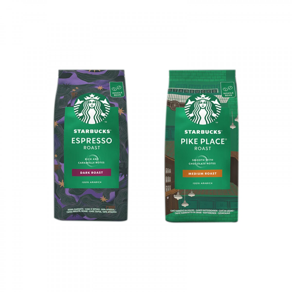 星巴克（Starbucks）烘焙咖啡豆黑咖啡4袋装可做80杯 乌拉圭进口咖啡豆 4袋/组 单位：组