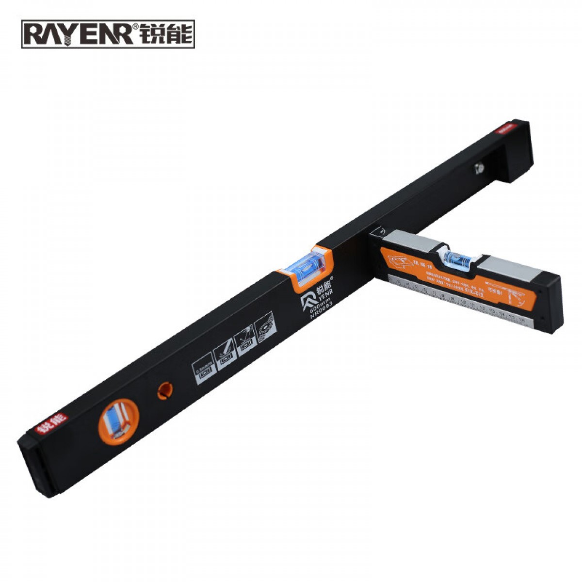 锐能RAYENR水平尺 高精度强磁平水尺600MM铝合金90°折叠工业级平衡尺靠尺NR0094 单位：个