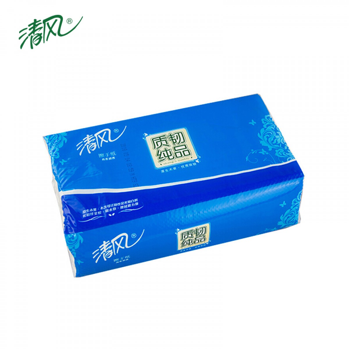 清风 抽取式擦拭纸巾 商务酒店洗手间抽纸200抽20包B915A 711487 单位：箱