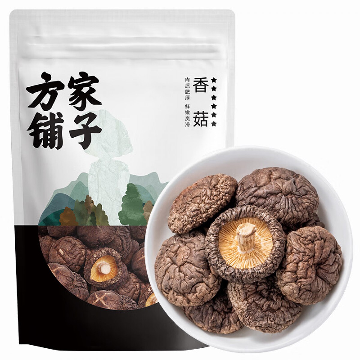 方家铺子 六星大香菇250g 山珍菌菇蘑菇 煲汤烹饪火锅食材 单位：包