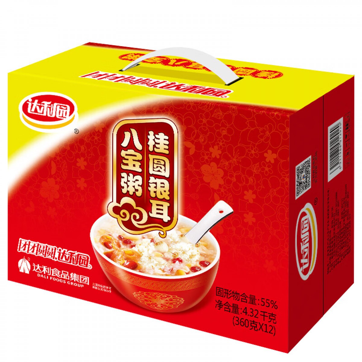 达利园桂圆银耳八宝粥方便速食早餐粥杂粮粥360g*12罐礼盒整箱装 单位：箱