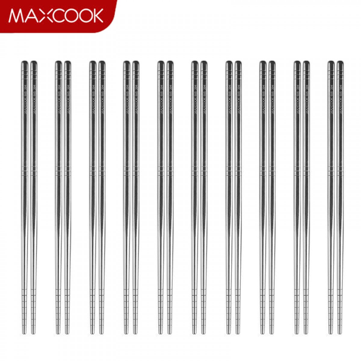 美厨（maxcook）304不锈钢筷子 10双盒装 MCPJ-GK10A 防滑 防烫 耐摔 单位：套