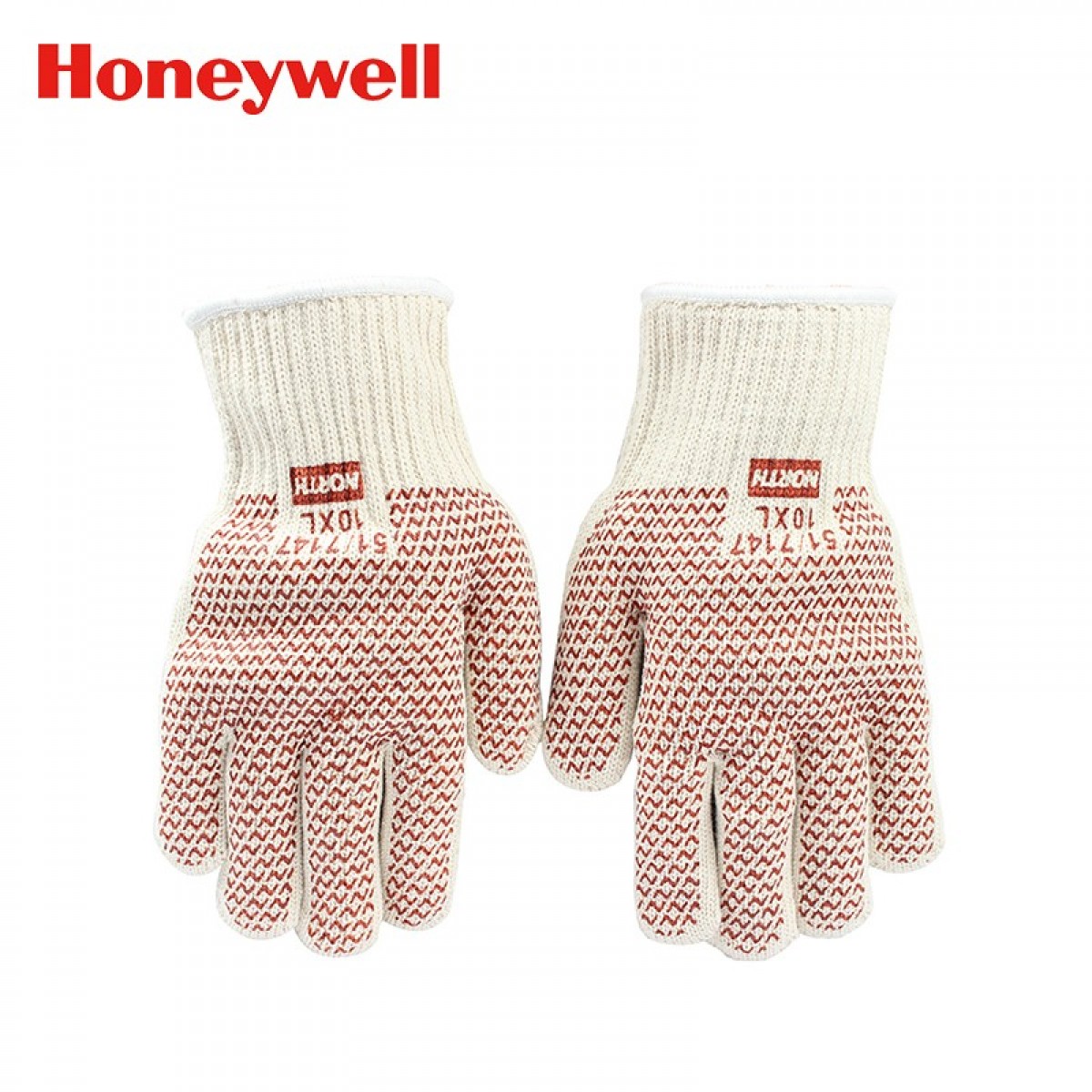 霍尼韦尔（Honeywell）劳保手套丁腈涂层双面点塑防护手套耐高温吸汗舒适51/7147白红 1副 单位：付