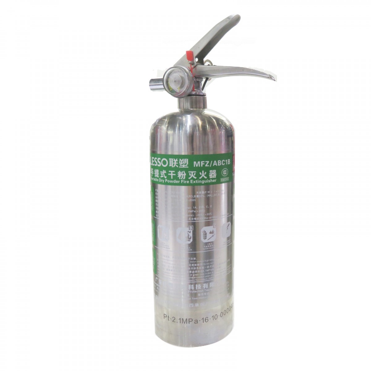 联塑（LESSO）灭火器 MFZ/ABC1B 手提式干粉灭火器（不锈钢瓶）1Kg 带3C认证标记 单位：个