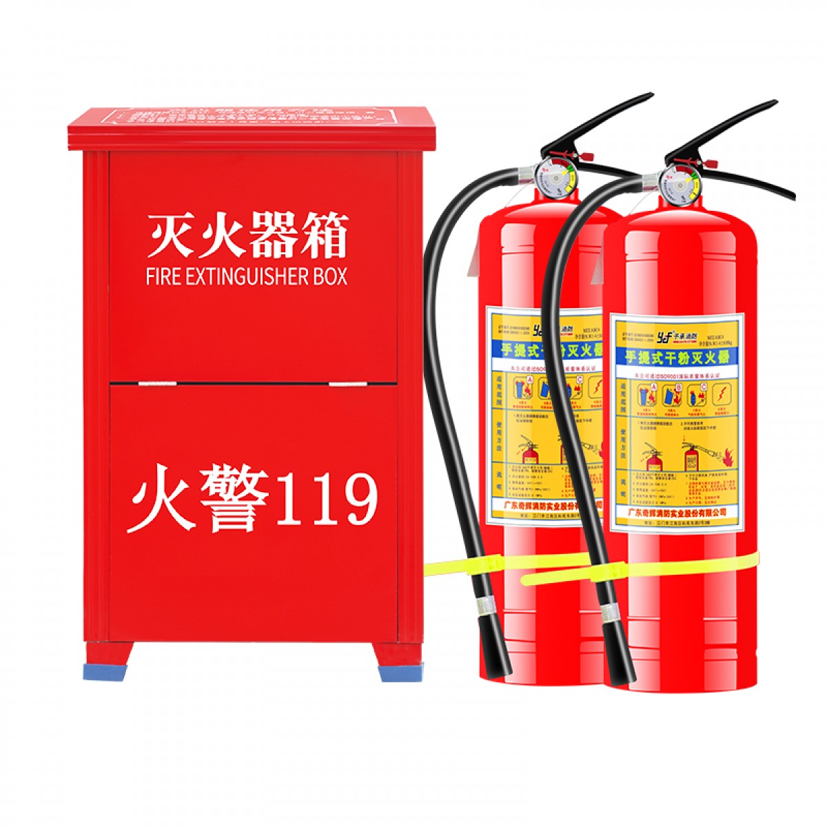 虎鲸安(HJ) 灭火器干粉 灭火器箱子套装 4kg 2只装 单位：套