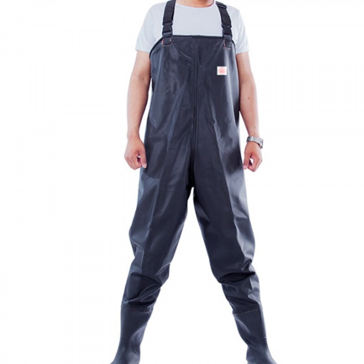晟泰邦 下水雨裤工作服连体防水裤男女捕鱼半身涉水叉服垂钓鱼裤 105丝黑橡胶半身（36-47码可选 下单备注） 单位：套