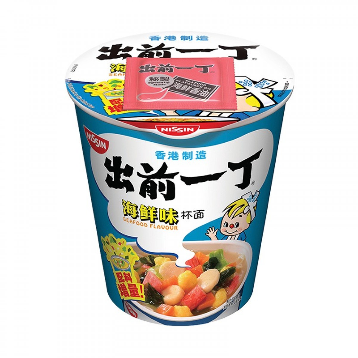 日清（Nissin）日清出前一丁香港进口方便面杯面速食泡面零食 海鲜味72ｇ/杯 单位：杯