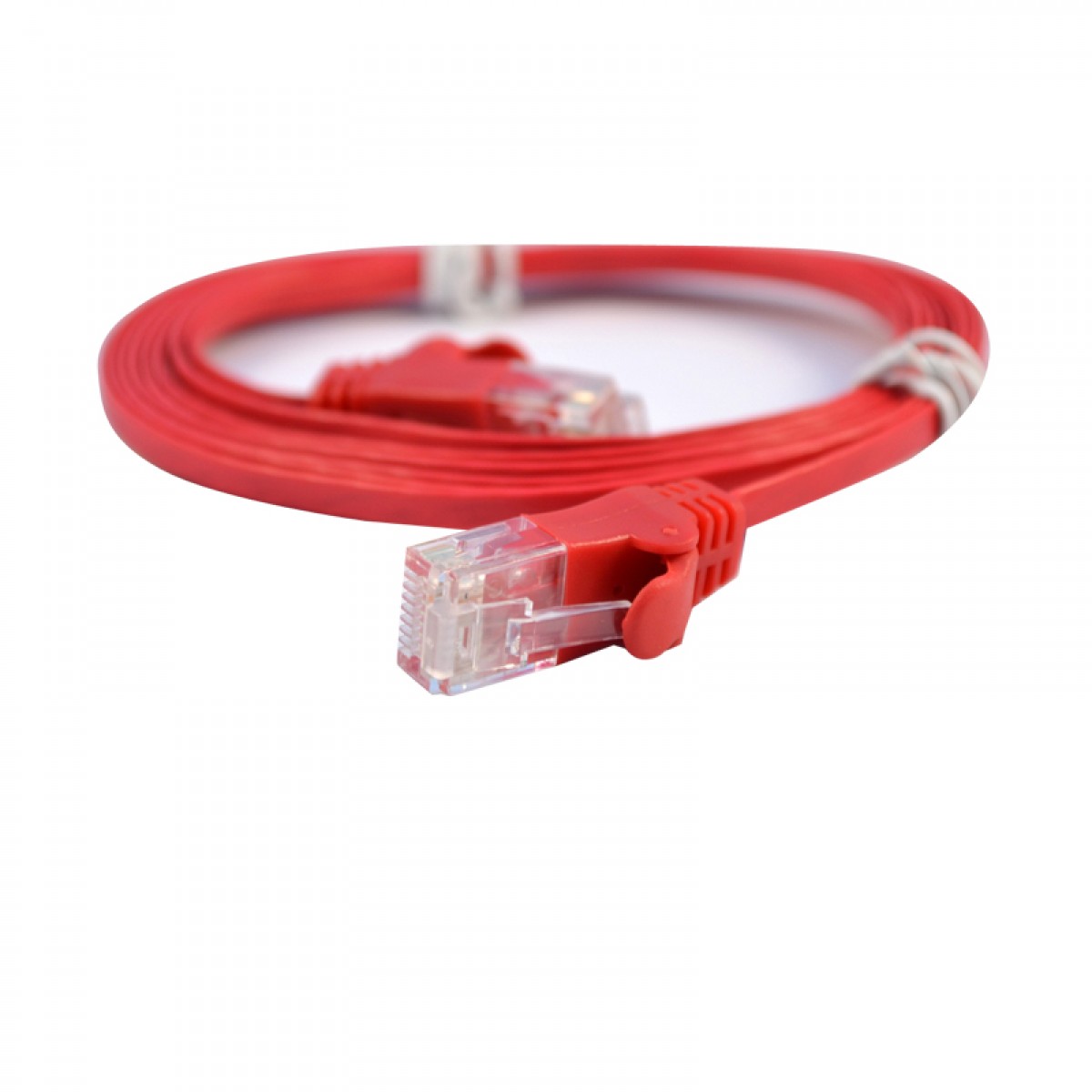 酷比客/L-CUBIC cat5e 无氧纯铜百兆跳线家用高速超五类扁平网线 红色 2米