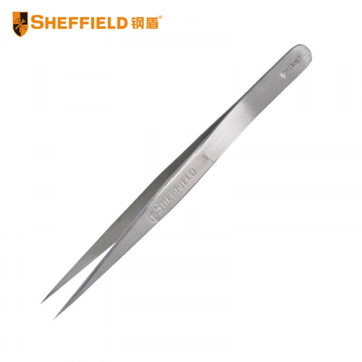 钢盾 SHEFFIELD S031001 尖头镊子 不锈钢聂子防静电尖头弯头长捏子小夹子