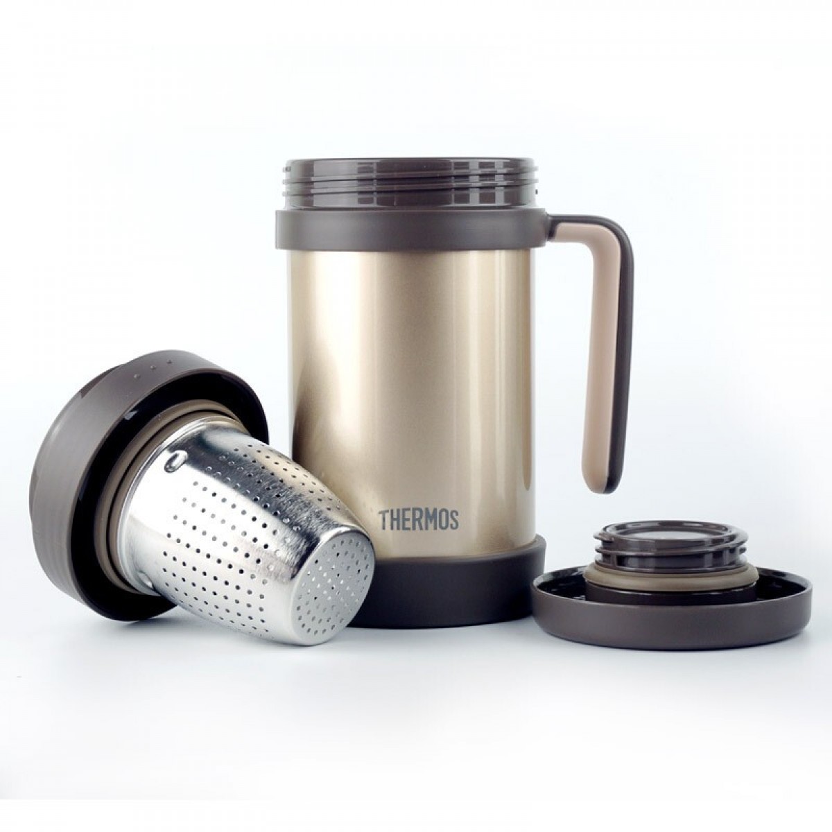 膳魔师（THERMOS）保温杯办公室茶杯带茶漏杯保温杯办公室茶杯带茶漏杯500ml TCMF-501GL 金色 单位：个