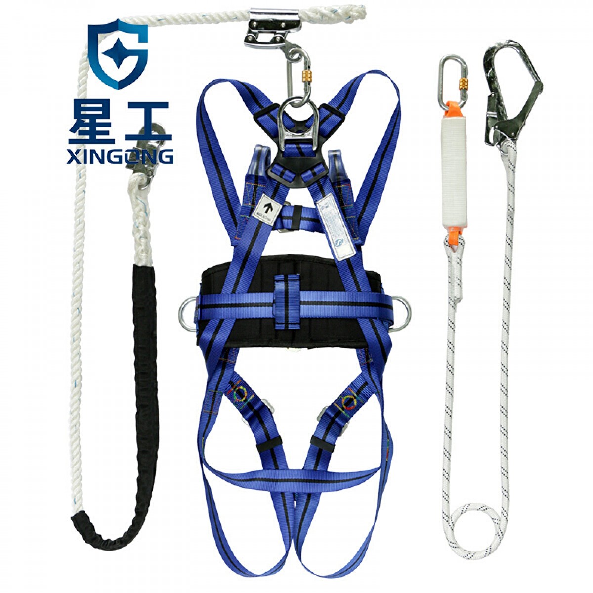 星工（XINGGONG）安全带 缓冲包双绳加强型高空作业 爬杆两用电力建筑安全绳 XGD-5 单位：条