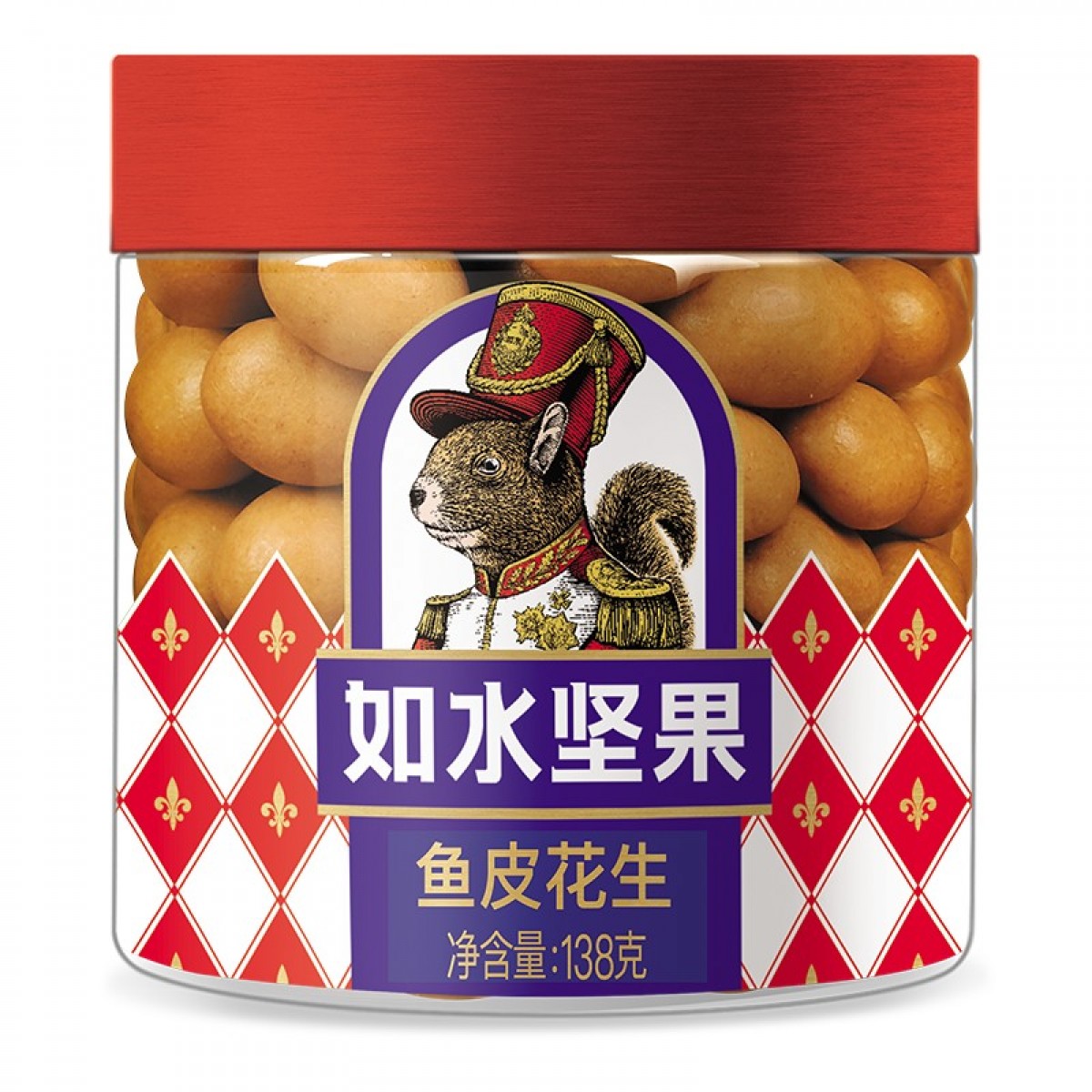 如水 鱼皮花生豆138g/罐 经典童年怀旧网红零食 小时候的味道 5罐起订 单位：罐