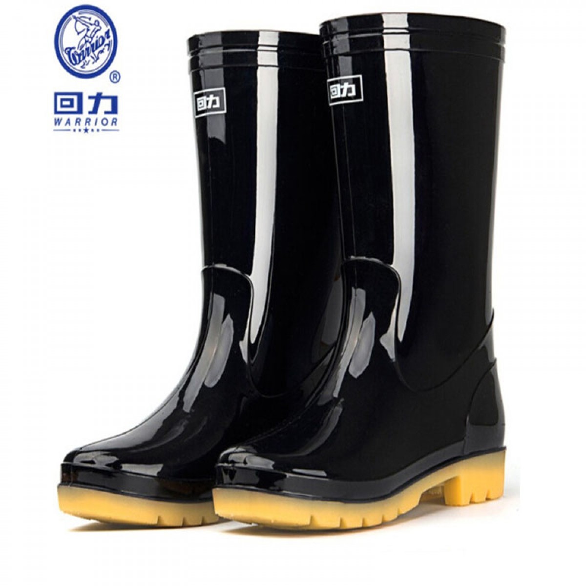 回力(Warrior) HXL-807 43码 男款中筒雨鞋 黑色(单位:双)