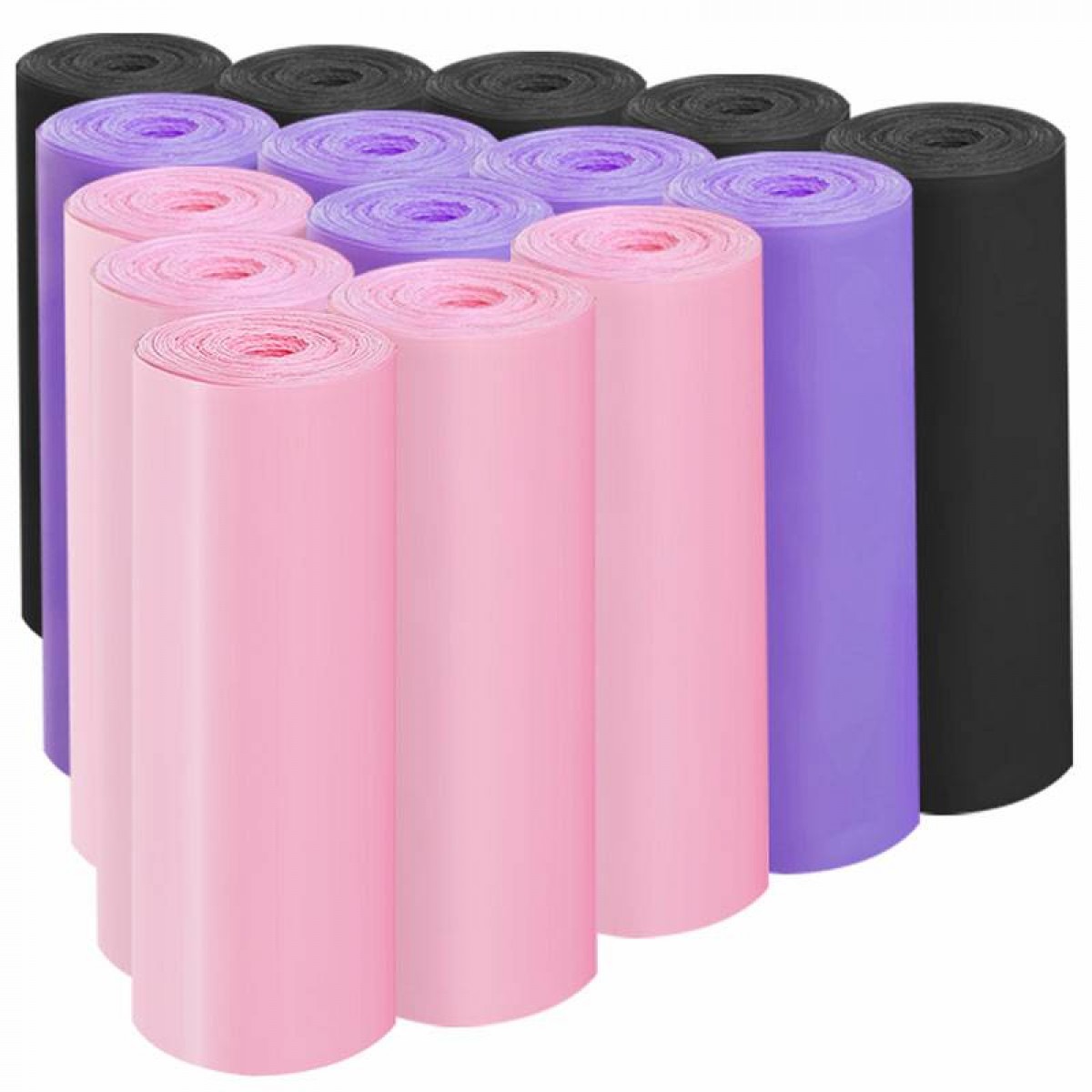 妙洁 MBGRMC15-EC 中号加厚平口垃圾袋 点断式紫粉黑色45*50cm450只箱装 单位：箱