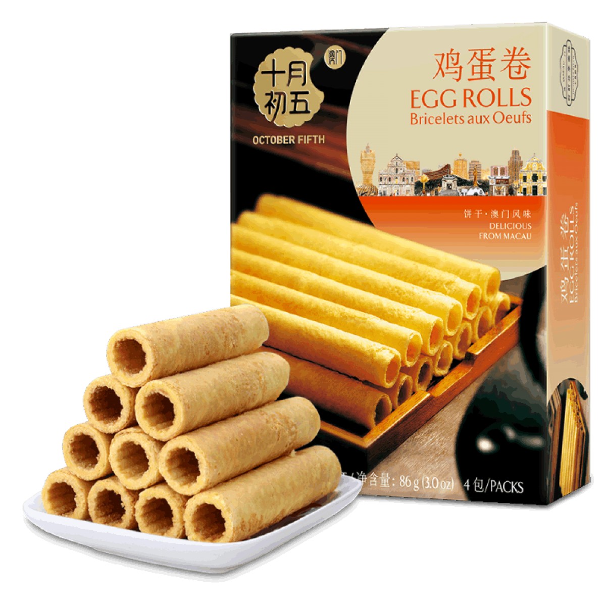 【十月初五_蛋卷】鸡蛋卷86g 休闲零食 鸡蛋卷 86g   10盒起订