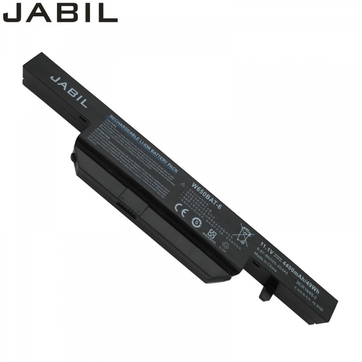 JABIL适用W650BAT-6神舟战神K610C K660D K670D K650E K670E K680E 雷神G150S G170S毁灭者DC/DD 笔记本电池 单位：个