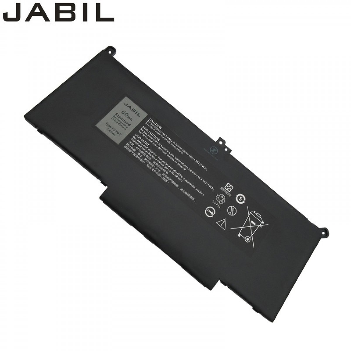 JABIL适用Dell戴尔 Latitude 7280 7380 7390 7480 7490 7290 7400 P73G F3YGT 笔记本电池 60Wh高容量