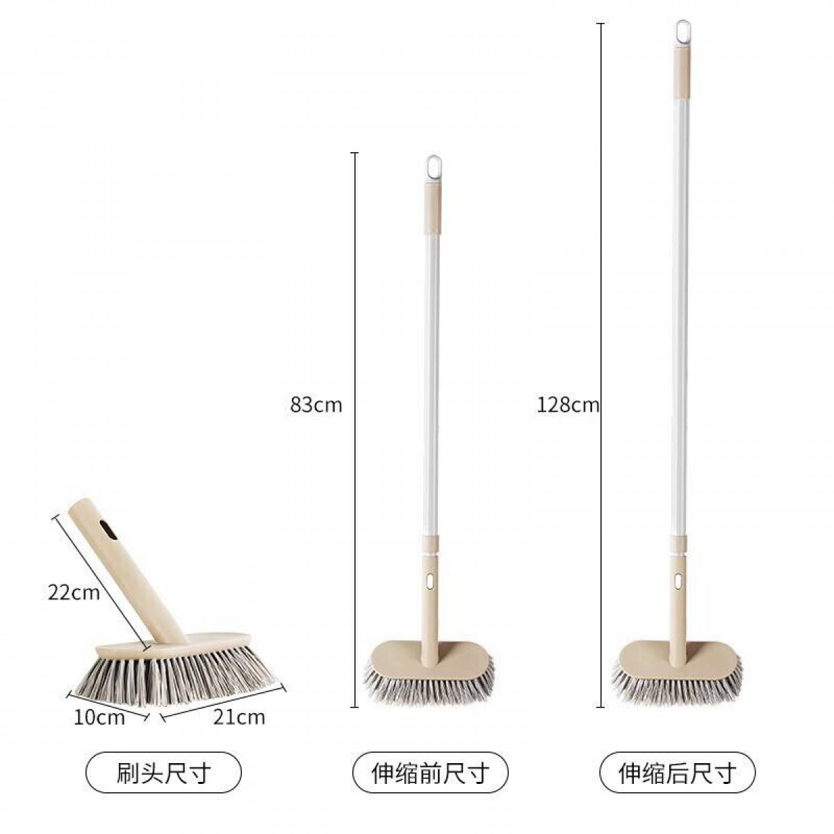 茶花 215001 地刷多功能长柄防水刷子浴室地板刷厨房卫生间清洁刷地刷 单位：个