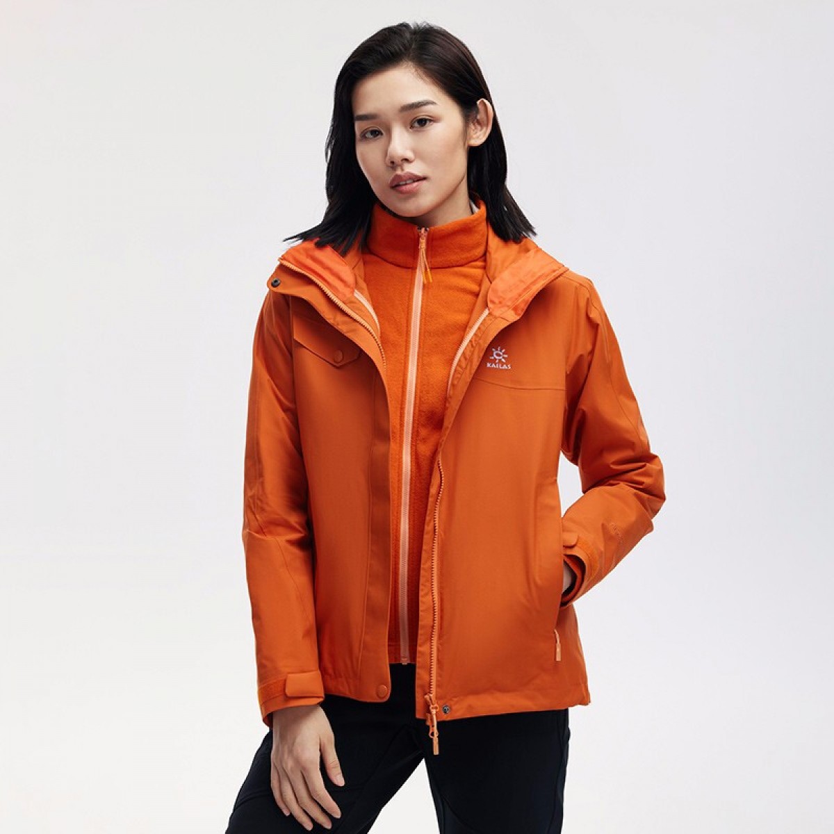 凯乐石 KAILAS户外运动女抓绒三合一（热能矩阵）KG2131602氧化橙 S码 单位：件