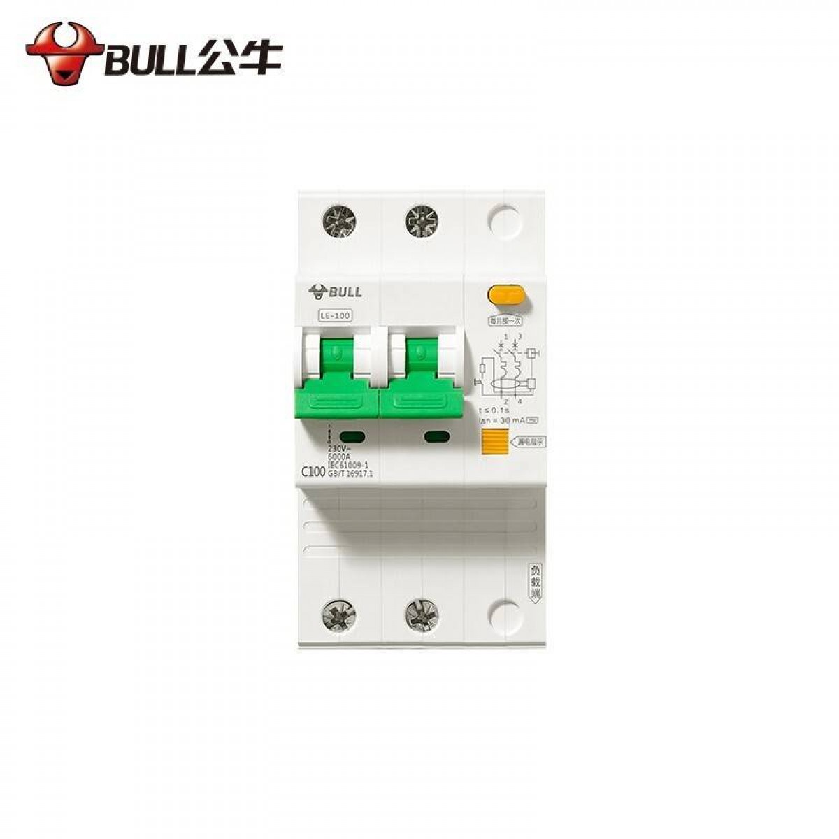 公牛（BULL）LE-100 漏电保护断路器 双进双出带漏保电源空开 2P100A