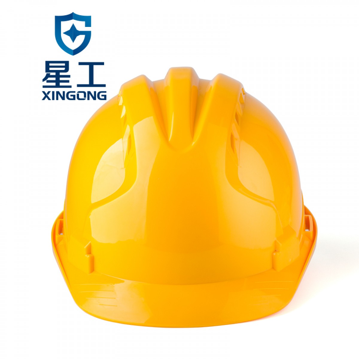星工（XINGGONG）安全帽 ABS透气工程施工电力建筑防砸三筋安全帽 黄色XGA-5  单位：顶  3顶起订