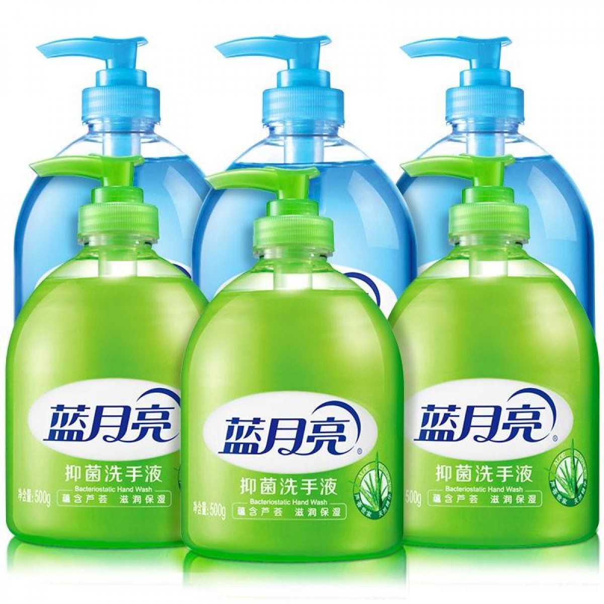 蓝月亮 洗手液组合装：芦荟抑菌500g*3+野菊花500g*3 厨房专用洗手液 单位：套