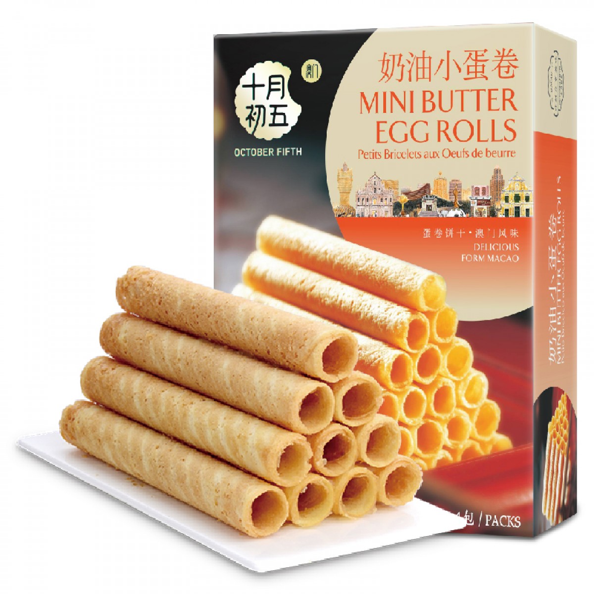 十月初五 【_奶油小蛋卷120g】 休闲零食  10盒起订
